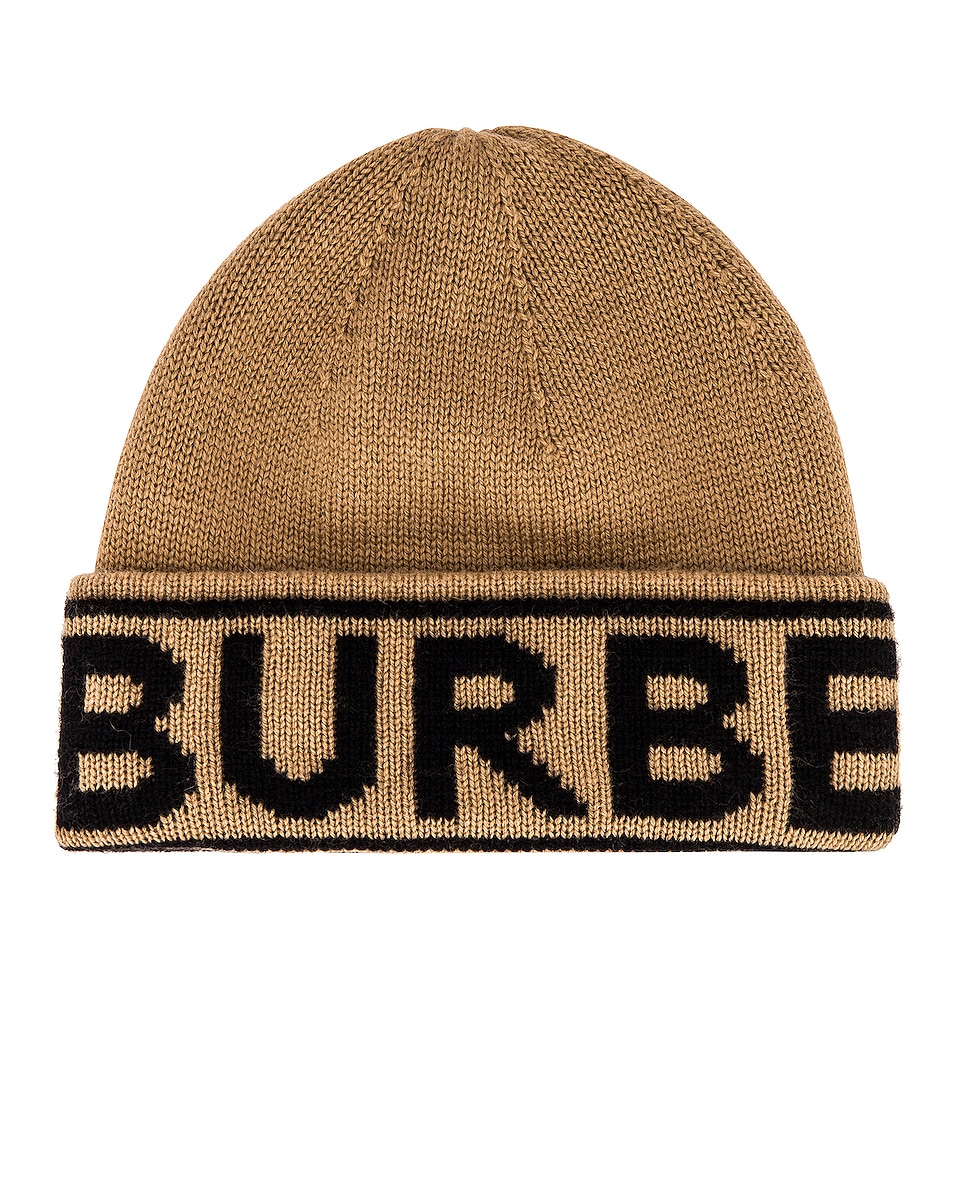 Image 1 of Burberry BB Cash Knit Hat in Archive Beige