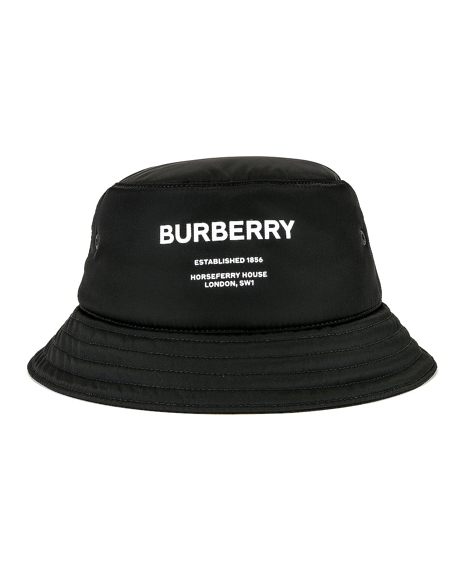 Image 1 of Burberry Nylon Padded Bucket Hat in Black