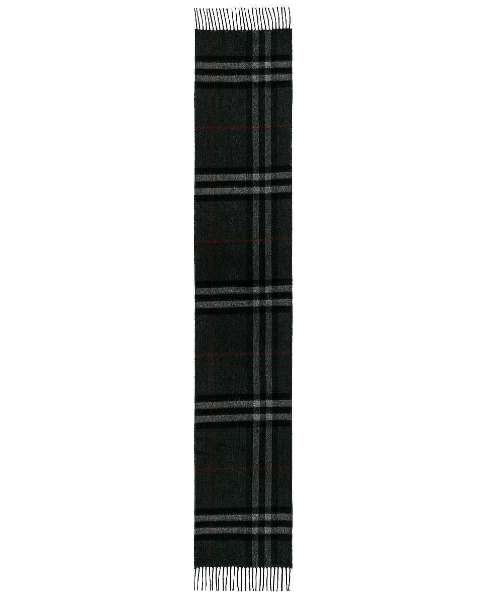 Image 1 of Burberry Giant Check Scarf in Charcoal
