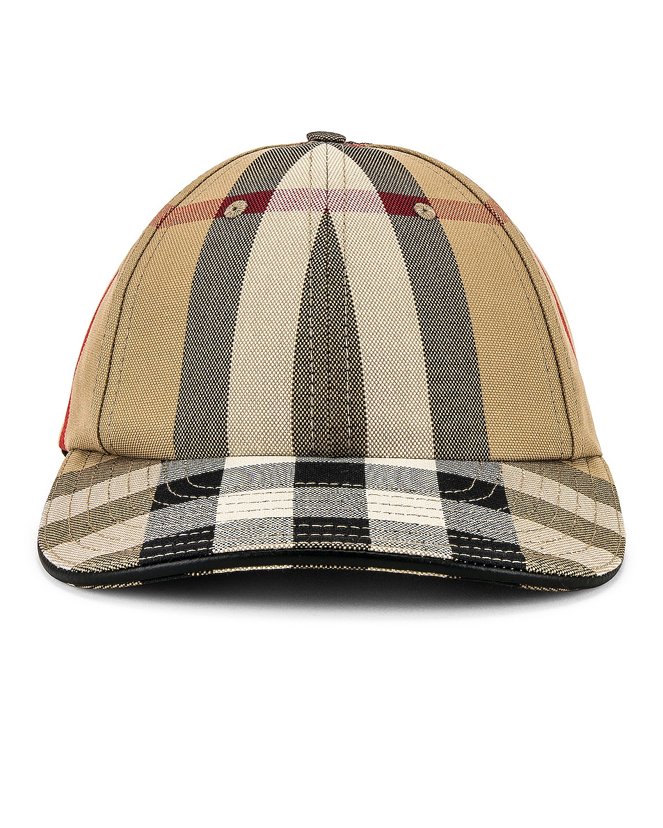 Image 1 of Burberry Check Cap in Archive Beige
