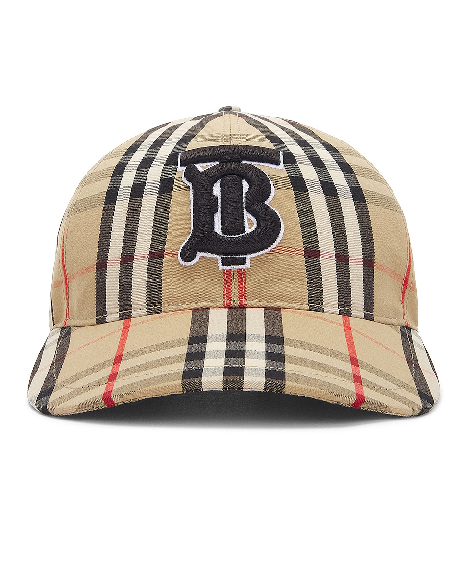 Image 1 of Burberry Check Baseball Cap in Archive Beige