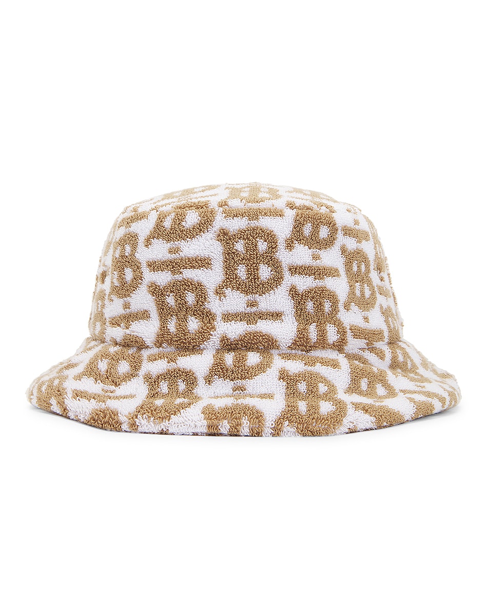 Image 1 of Burberry Towel Bucket Hat in Camel