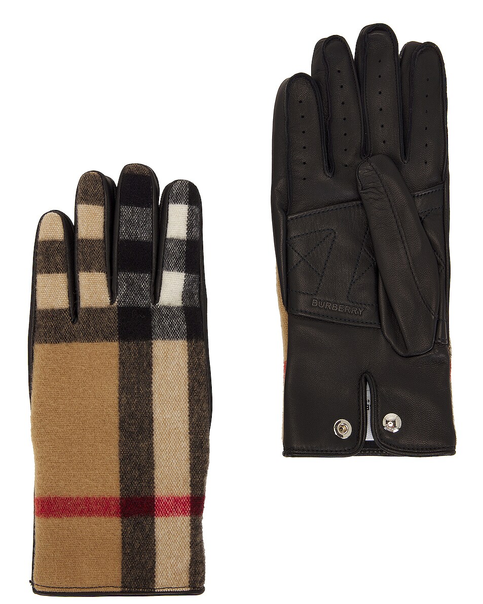 Image 1 of Burberry Gabriel Check Glove in Archive Beige