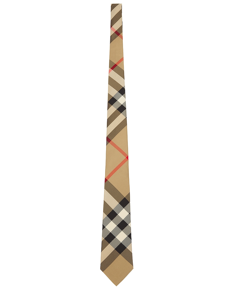 Image 1 of Burberry Exploded Check Tie in Archive Beige