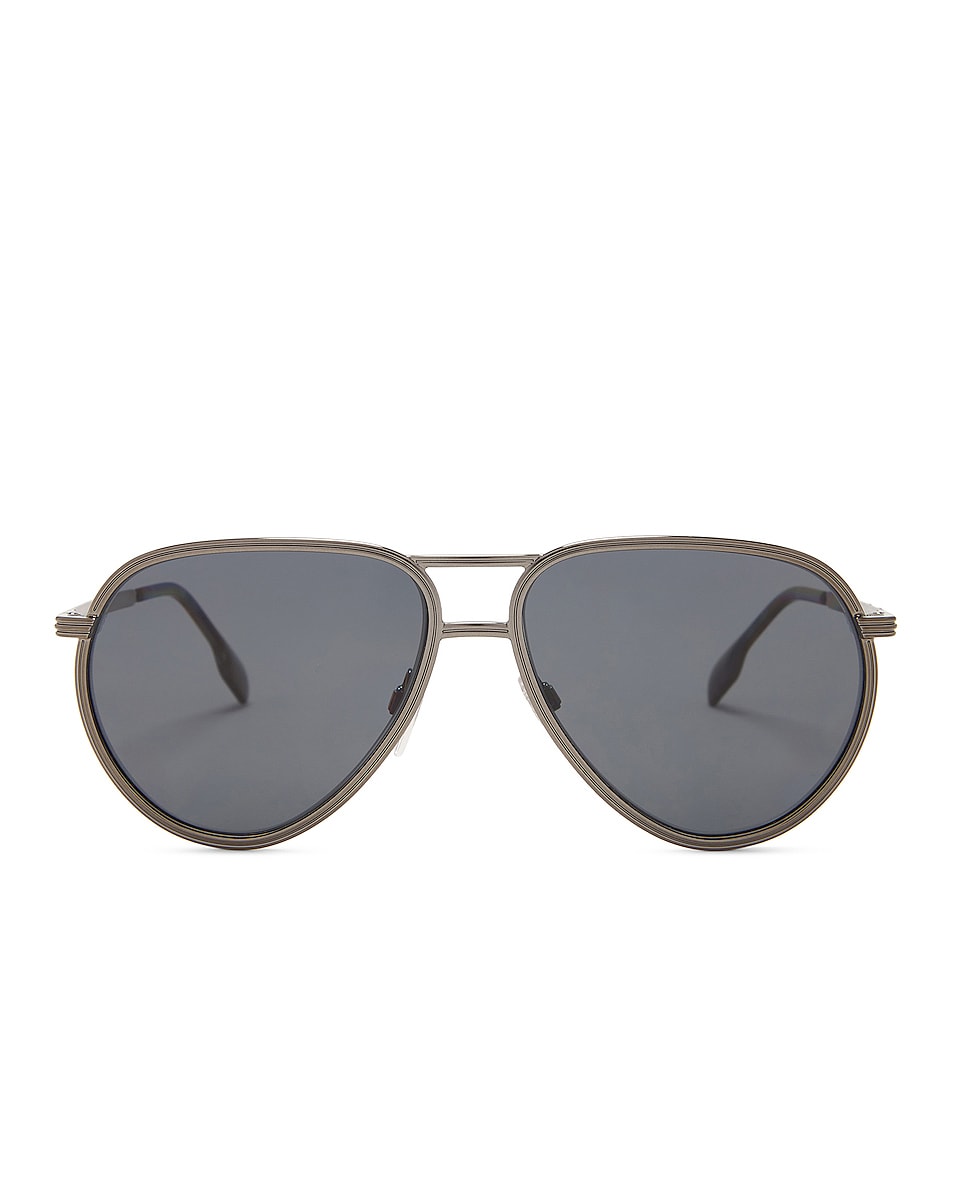 Image 1 of Burberry Scott Polarized Sunglasses in Silver & Black
