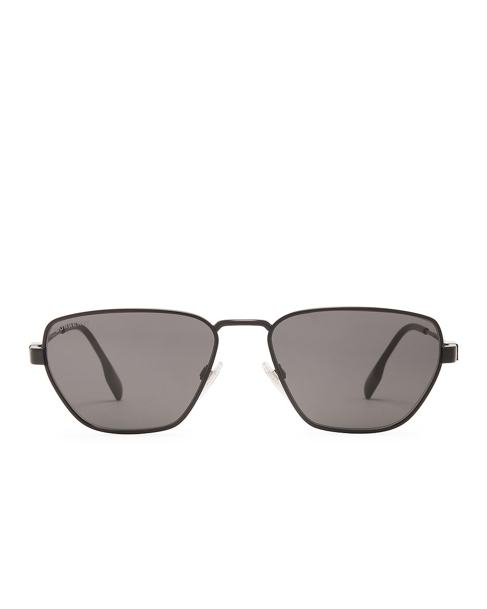 Image 1 of Burberry Oval Sunglasses in Black