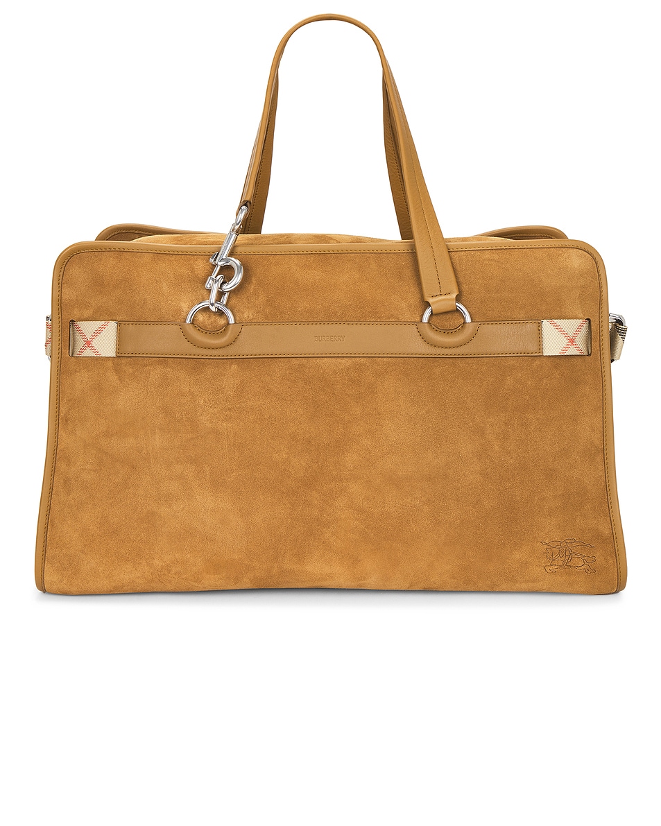 Image 1 of Burberry Suede B Clip Weekend Bag in Hebden
