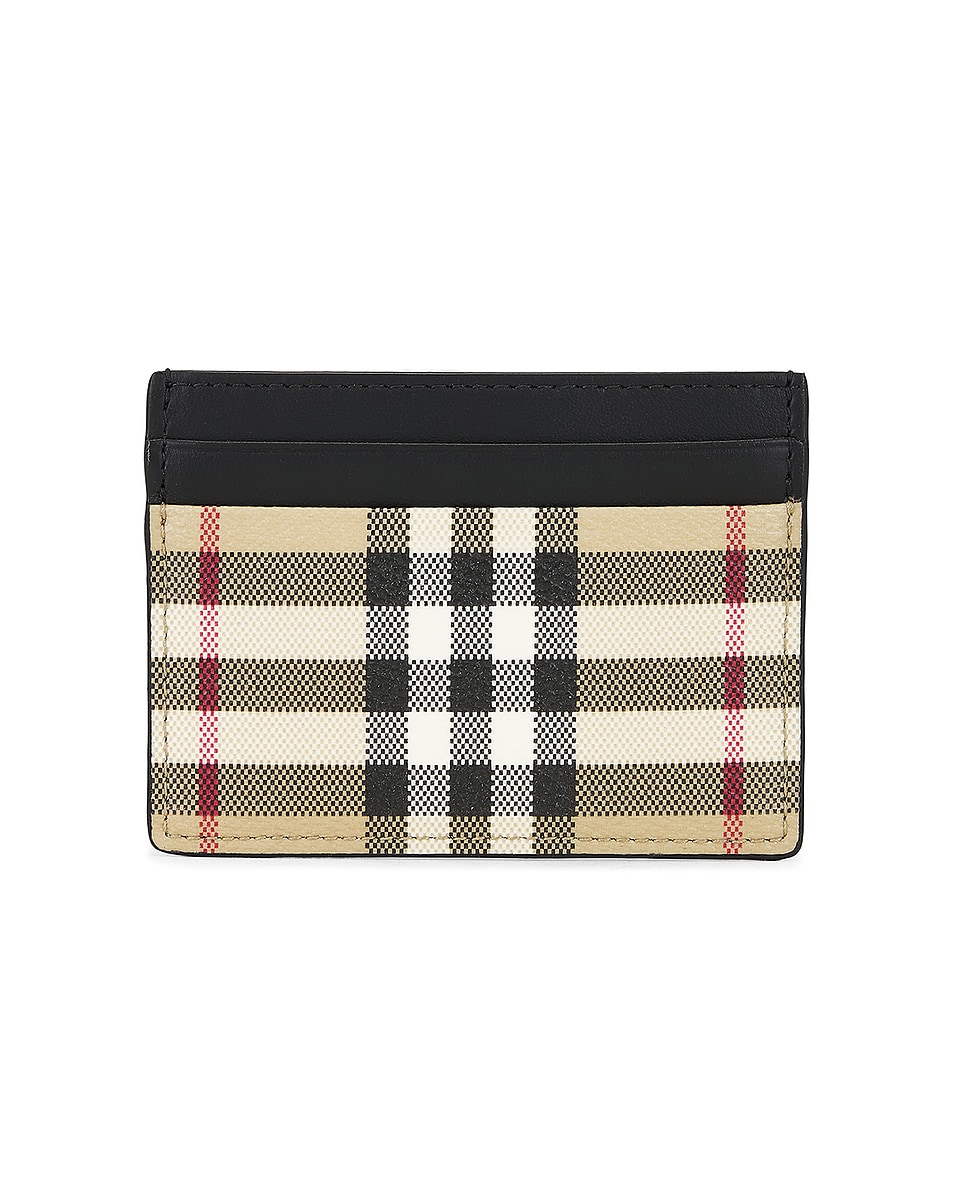 Image 1 of Burberry Sandon Vintage Check Cardholder in Archive Beige