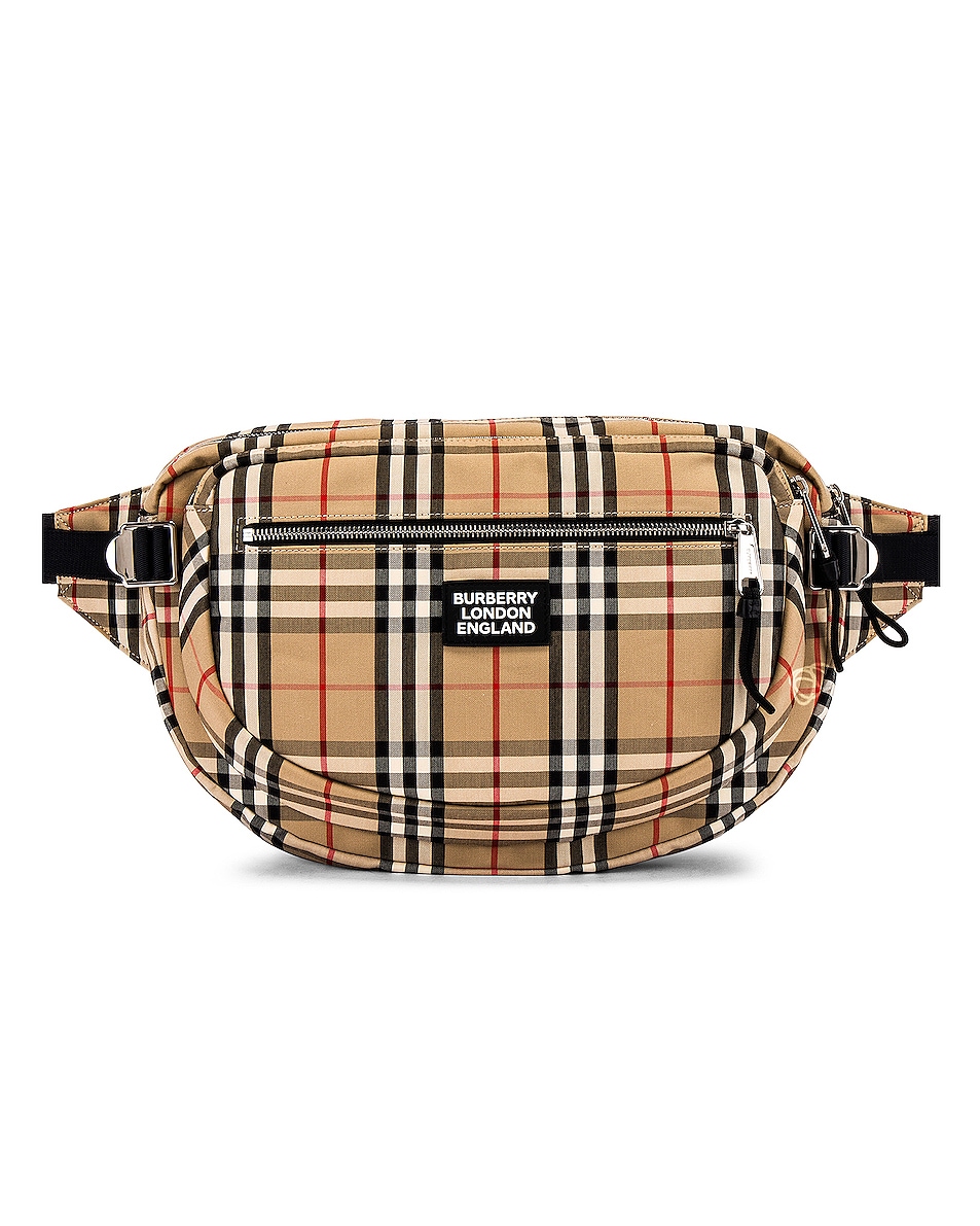 Image 1 of Burberry Vintage Check Bonded Bum Bag in Archive Beige
