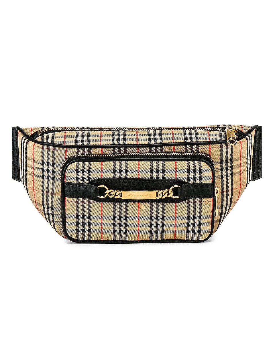 Image 1 of Burberry Joey Check Fanny Pack in Black