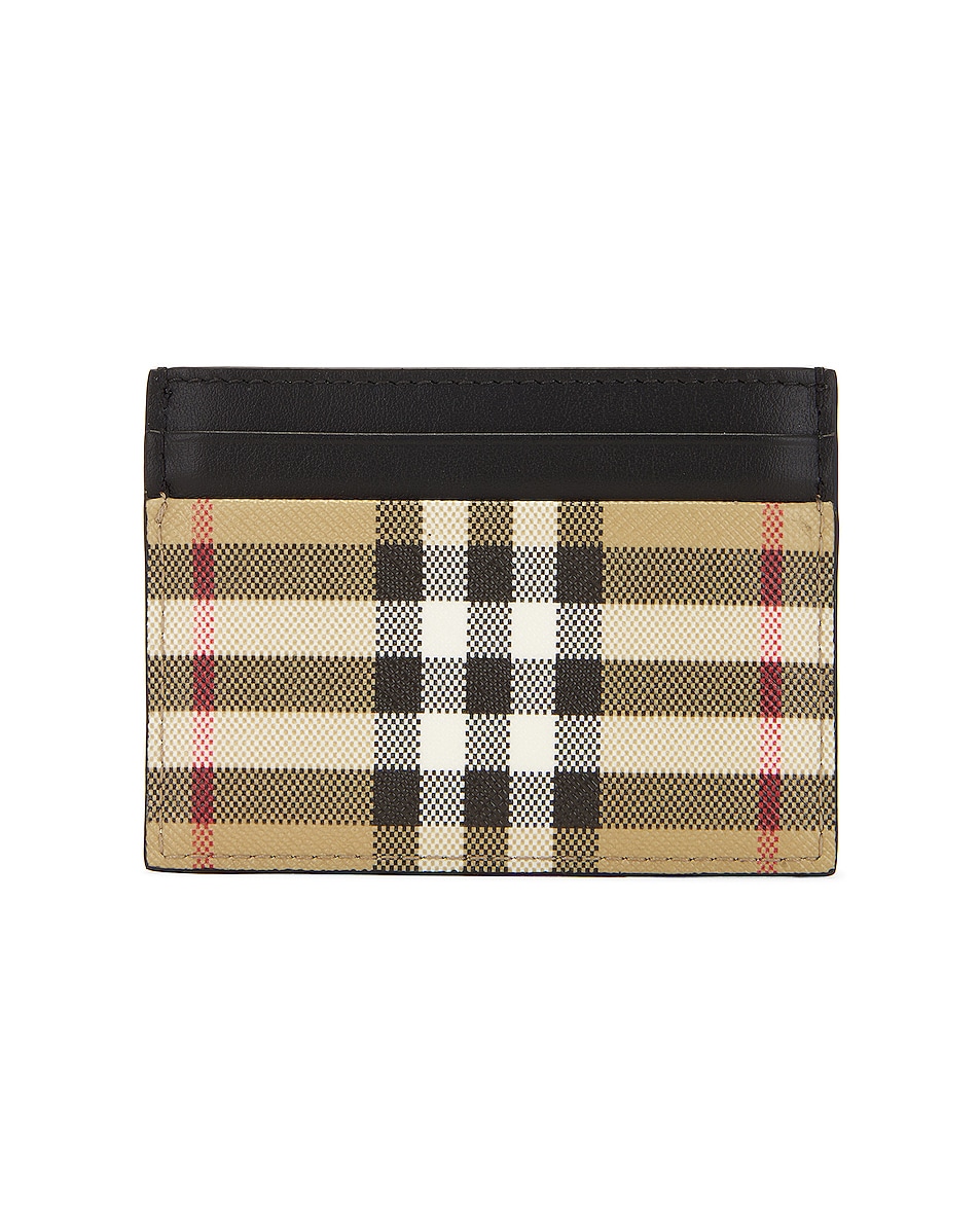 Image 1 of Burberry Sandon Vintage Check Cardcase in Archive Beige