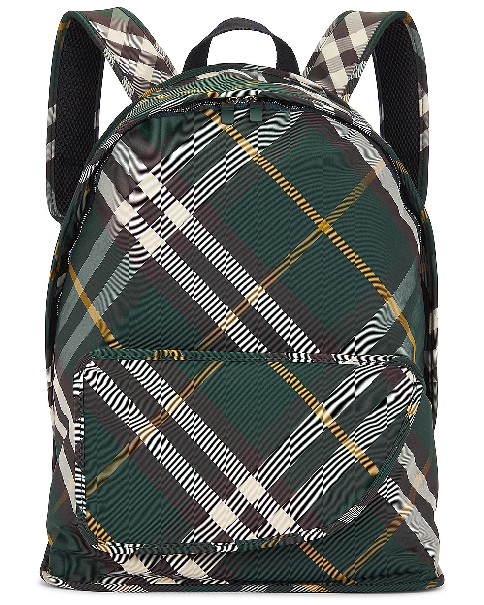 Image 1 of Burberry Check Pattern Backpack in Ivy