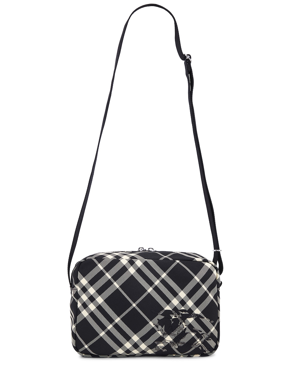Image 1 of Burberry Check Crossbody Bag in Black & Calico