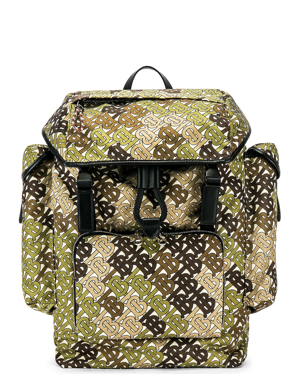 Image 1 of Burberry Ranger Monogram Camo Backpack in Khaki Green