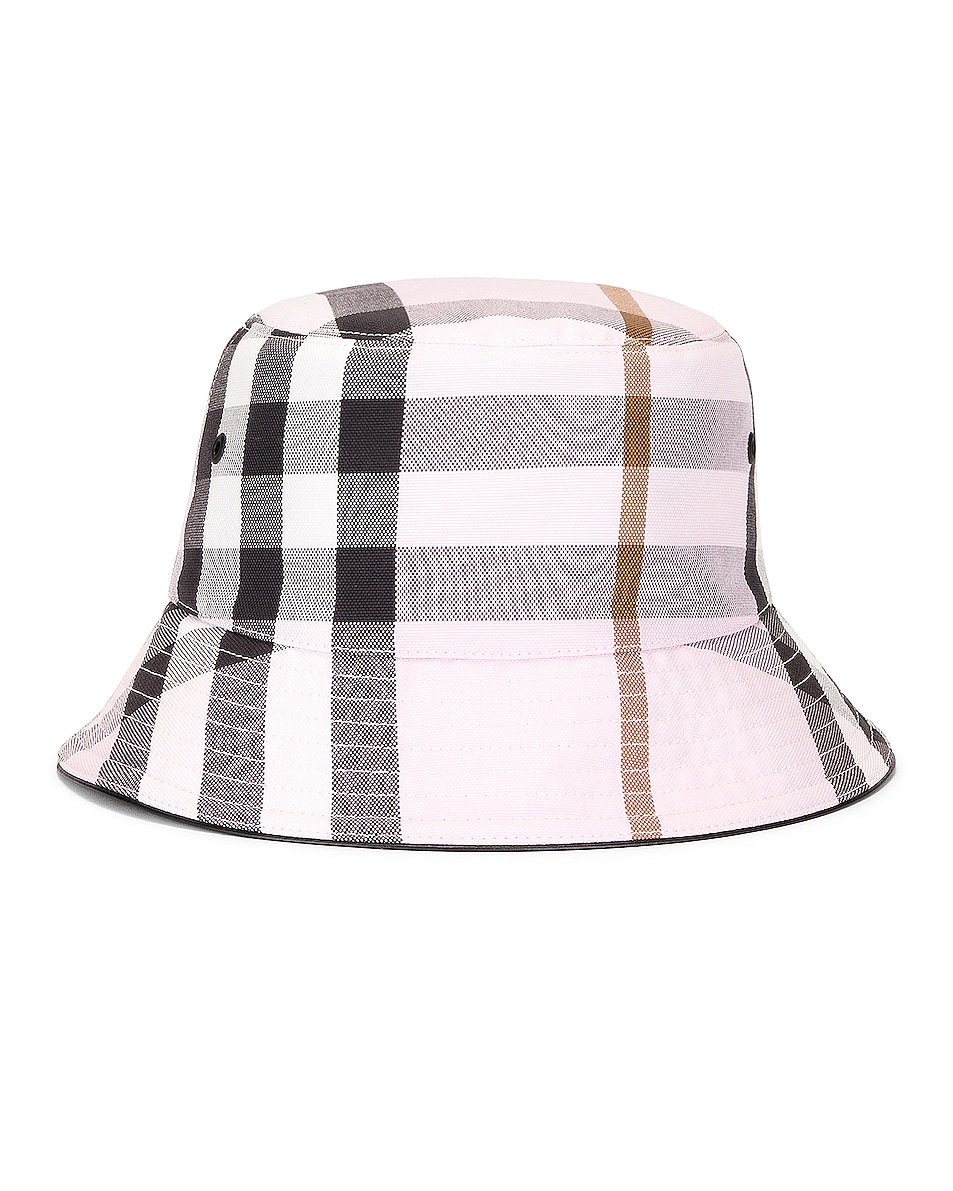 Image 1 of Burberry Check Bucket Hat in New Pink