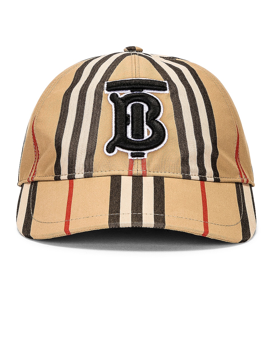 Image 1 of Burberry Stripe Tb Baseball in Archive Beige