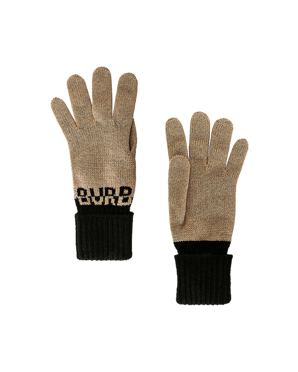 Image 1 of Burberry Core Cashmere Glove in Archive Beige & Black
