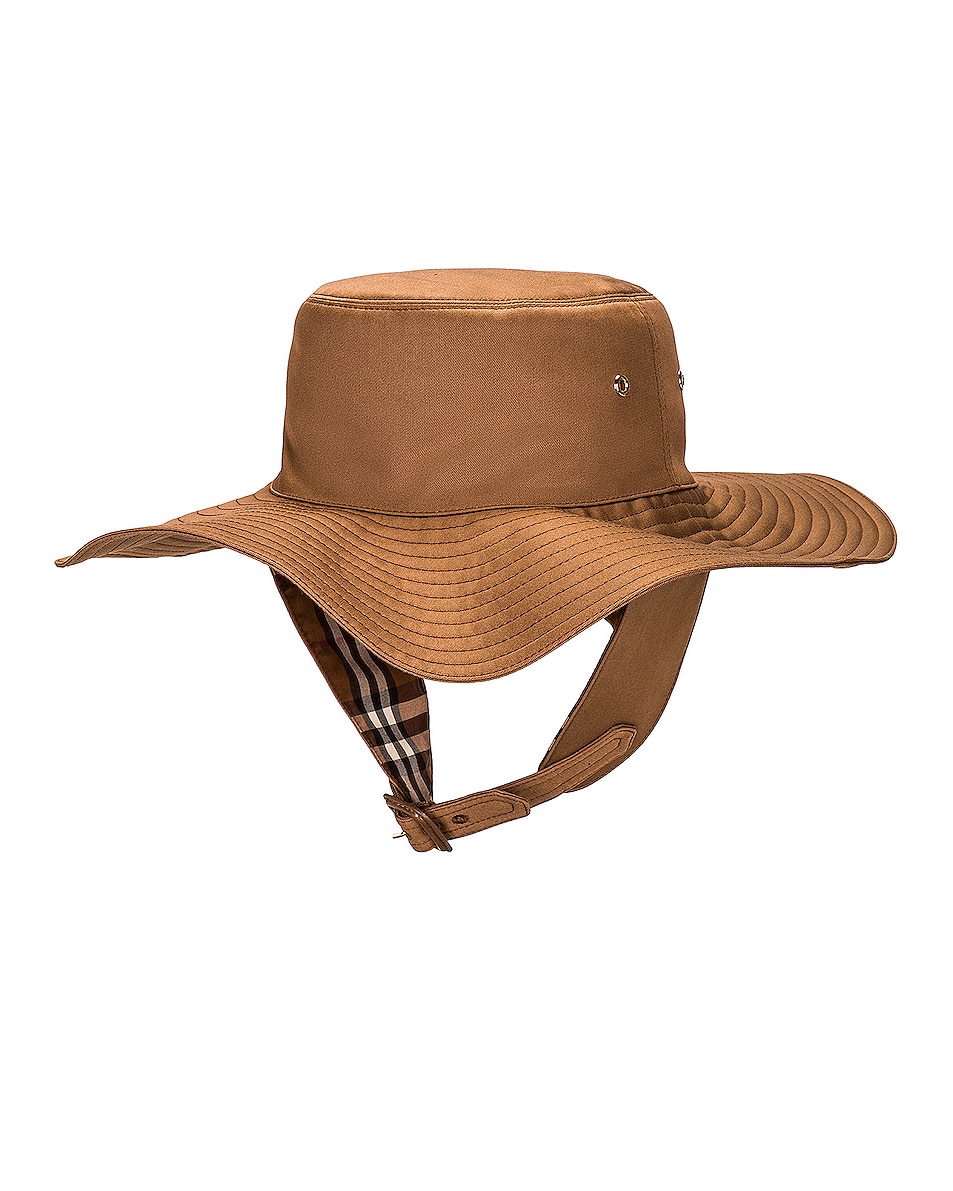 Image 1 of Burberry Ear Muff Bucket Hat in Dusty Camel