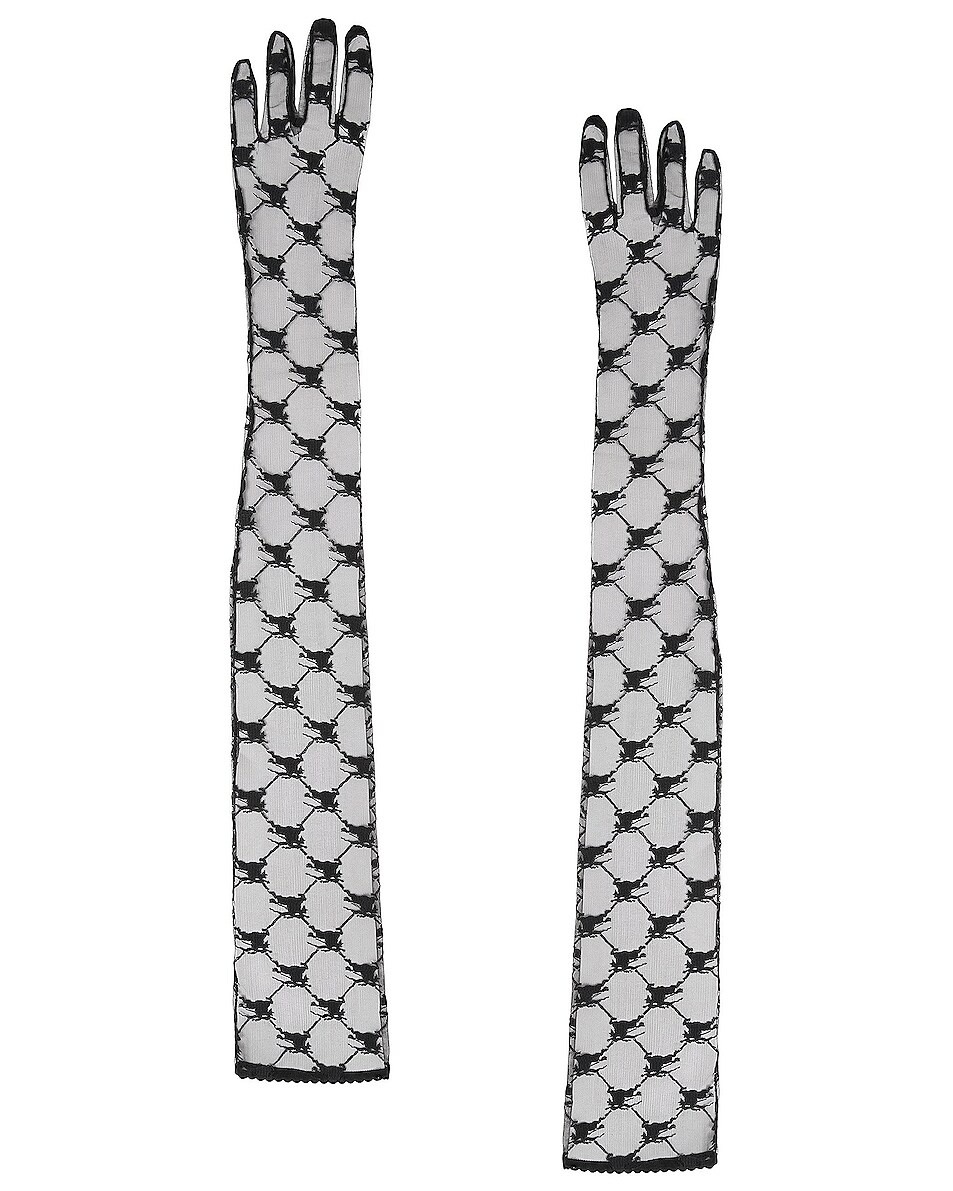 Image 1 of Burberry Long Gloves in Black