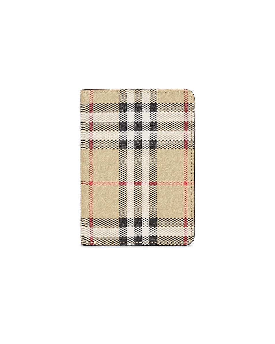 Image 1 of Burberry Patterned Passport Cover in Check Pattern