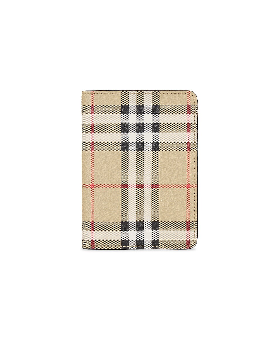 Burberry Patterned Passport Cover in Check Pattern FWRD