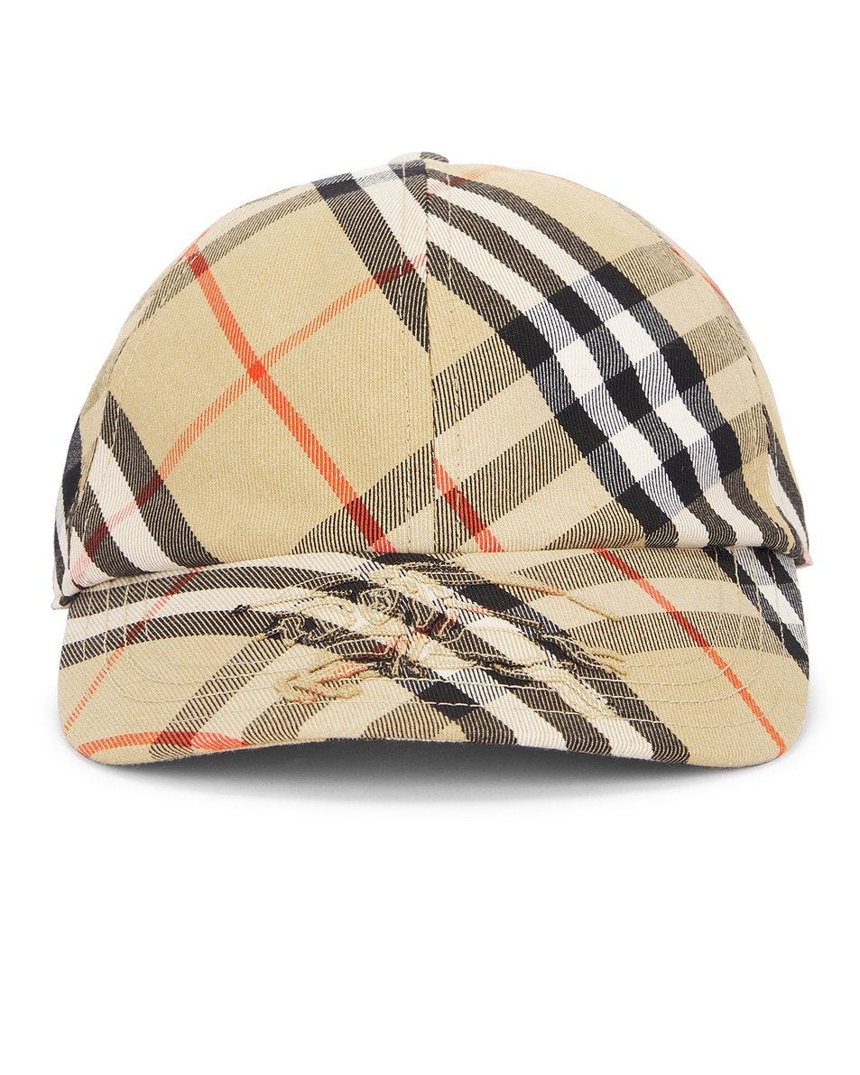 Image 1 of Burberry Bias Check Baseball Hat in Sand