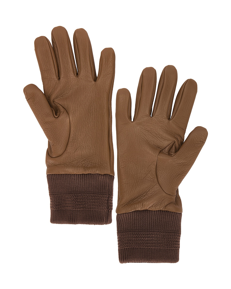 Image 2 of Burberry Leather Gloves in Hazel