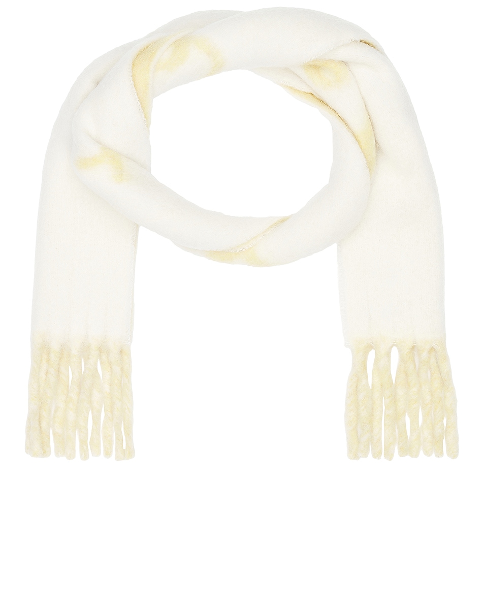 Image 1 of Burberry Reverse Text Jacquard Scarf in Sandstone