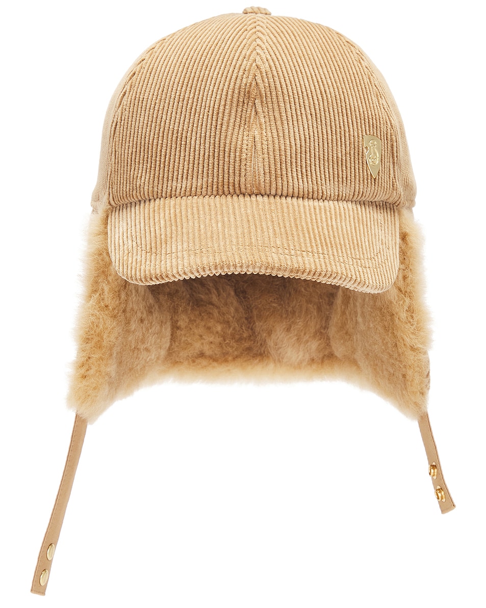 Image 1 of Burberry Corduroy Trapper Hat in Teddy