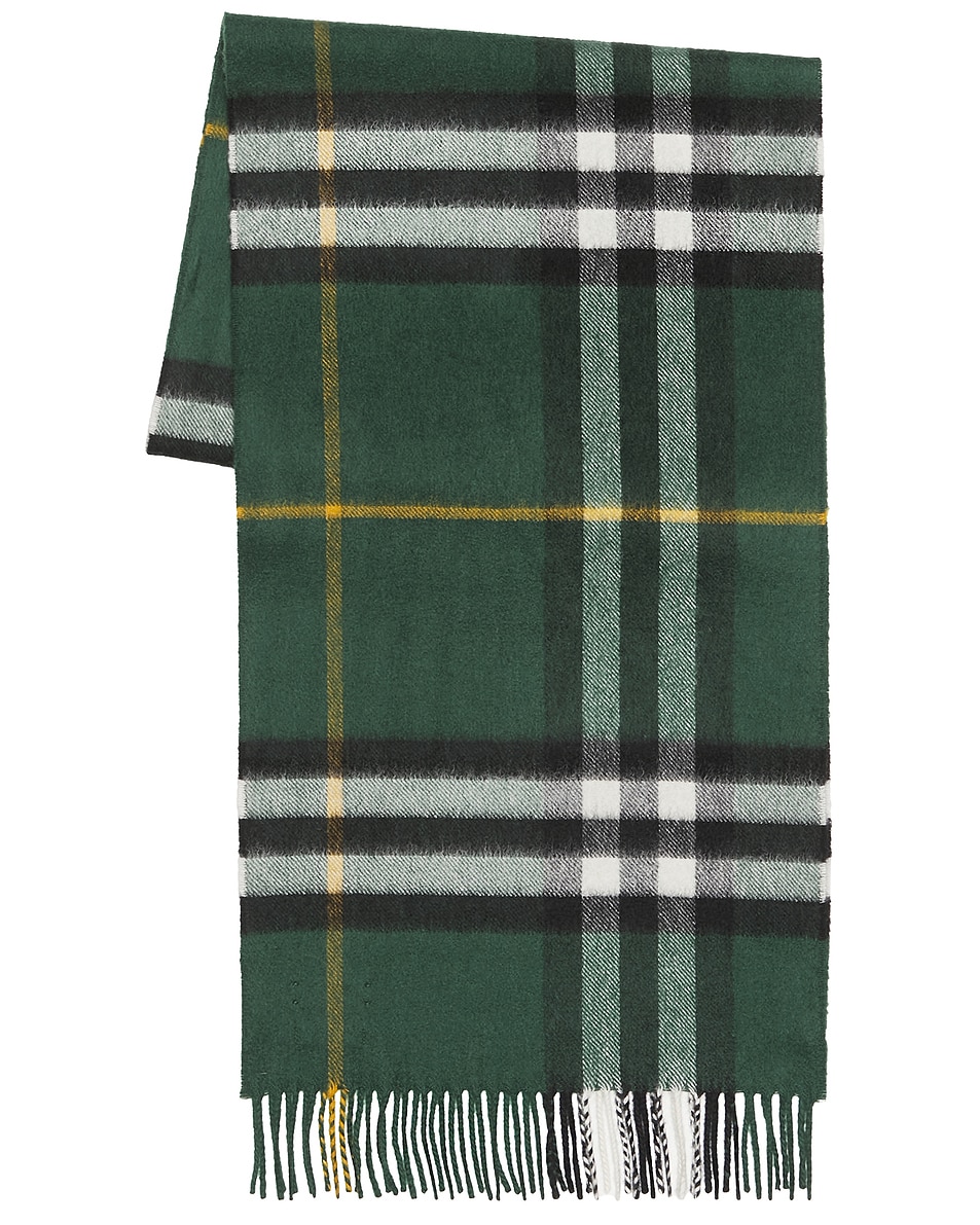 Image 1 of Burberry Giant Check Scarf in Dark Fern Green