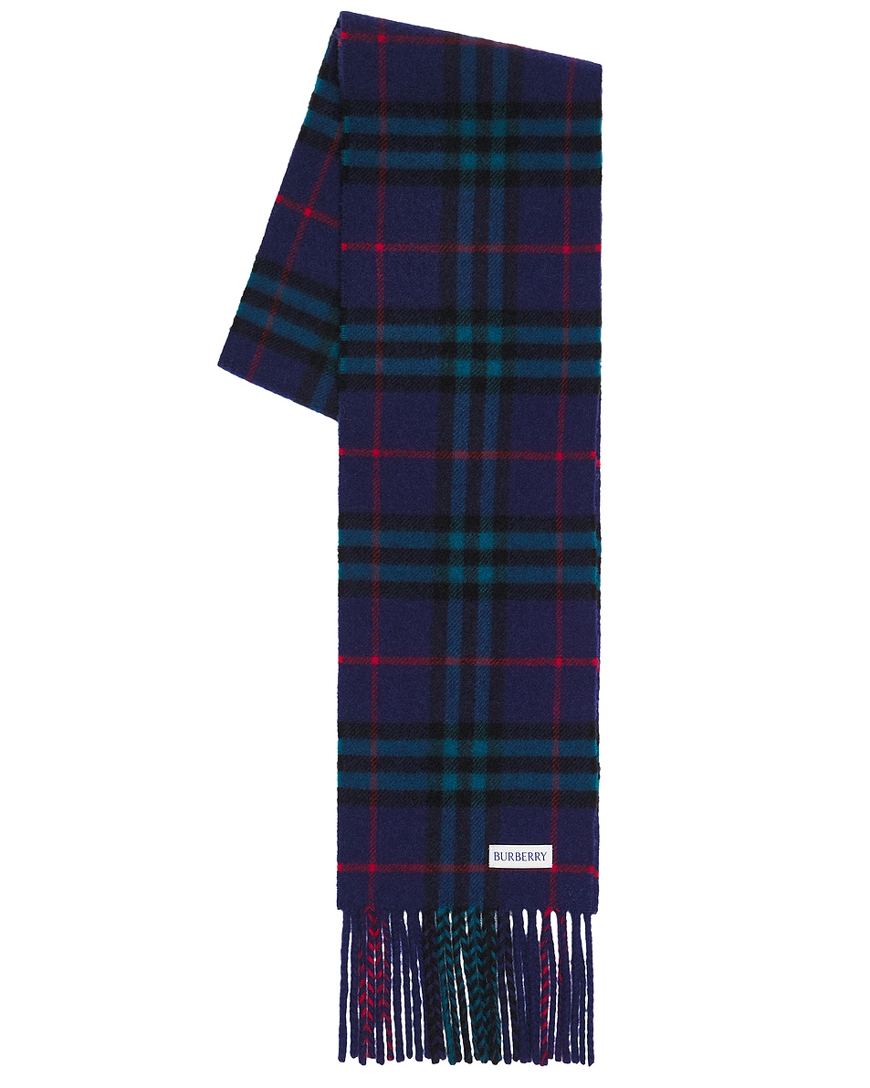 Image 1 of Burberry Cashmere Scarf in Bugle Blue