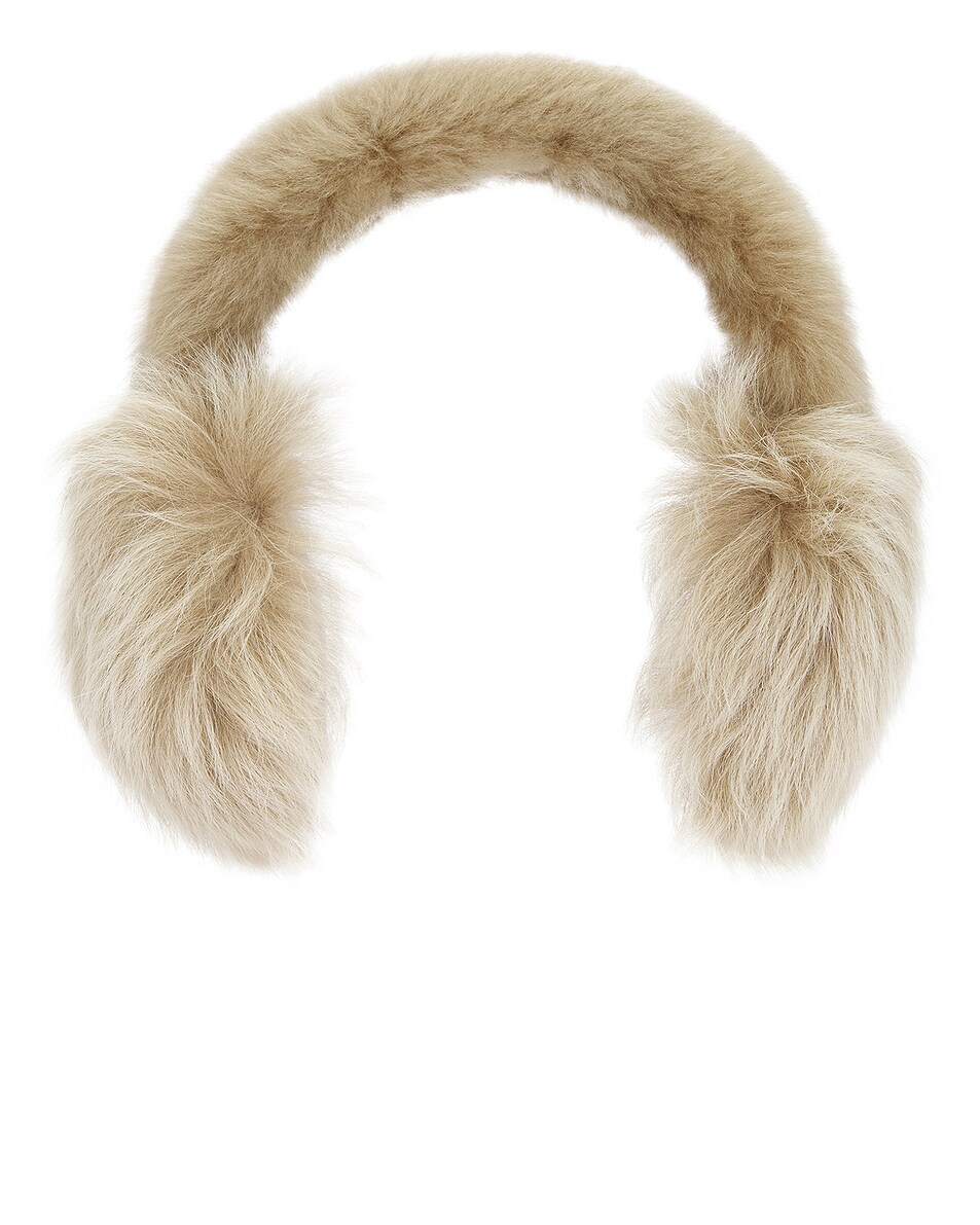 Image 1 of Burberry Shearling Earmuff in Linden Brown