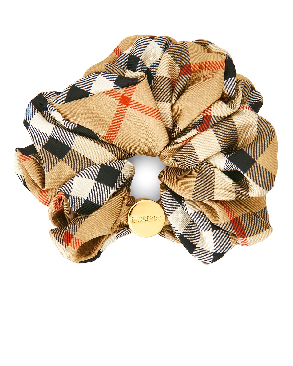 Image 1 of Burberry Silk Scrunchie in Sand IP Check