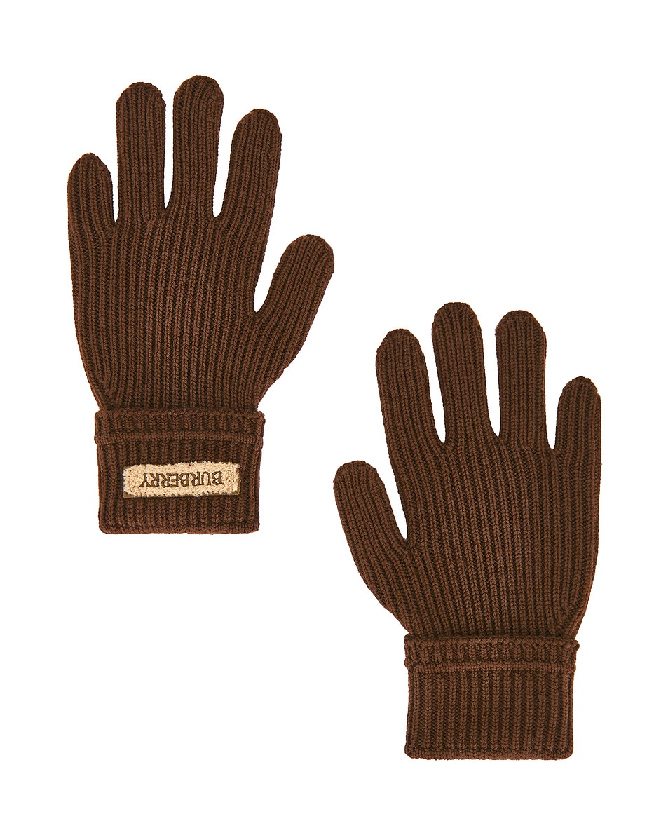 Image 1 of Burberry Patch Gloves in Treacle