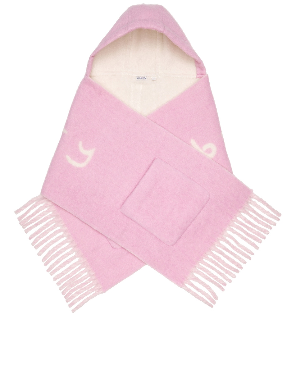 Image 1 of Burberry Hooded Pocket Scarf in Sugar Pink