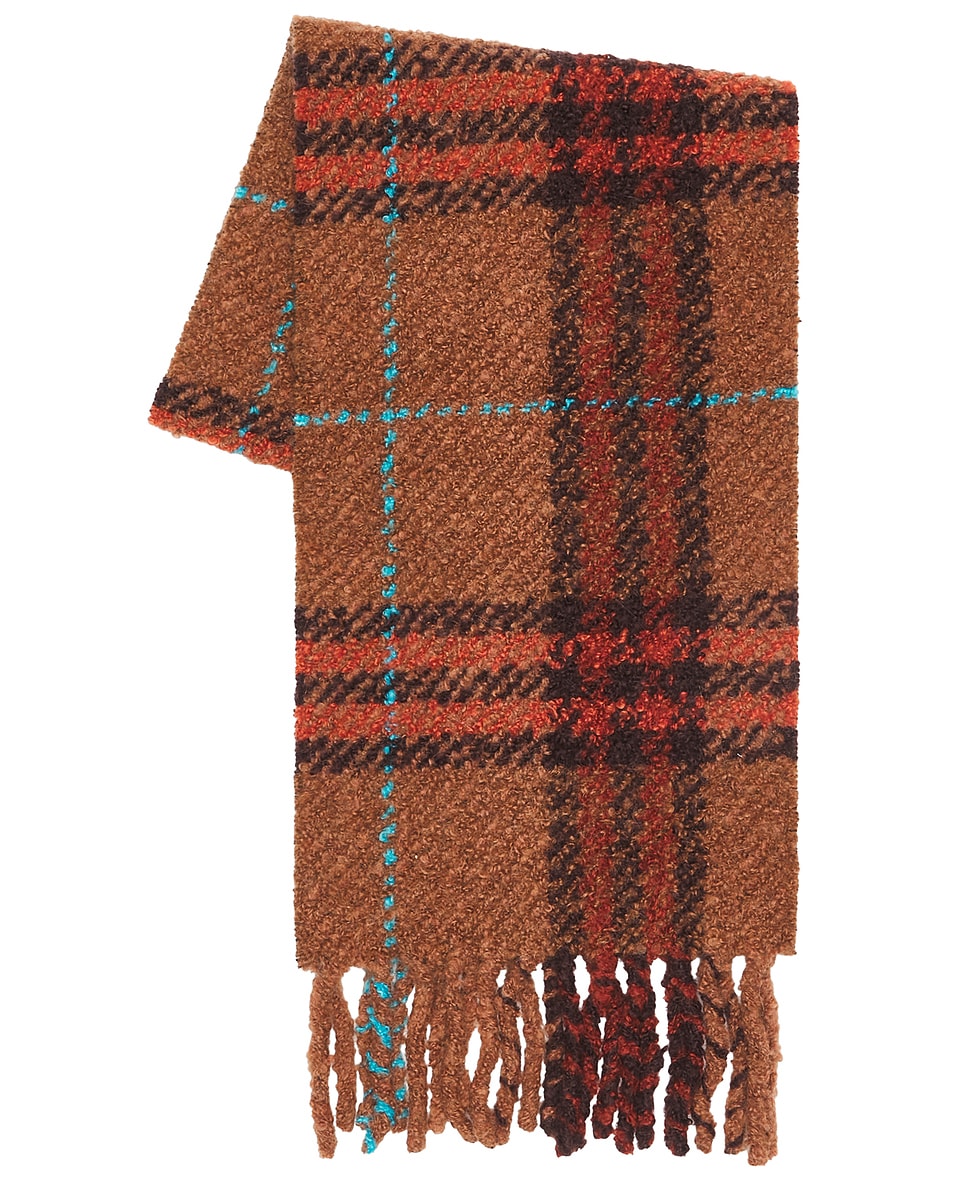 Image 1 of Burberry Giant Check Boucle Scarf in Ginger Brown