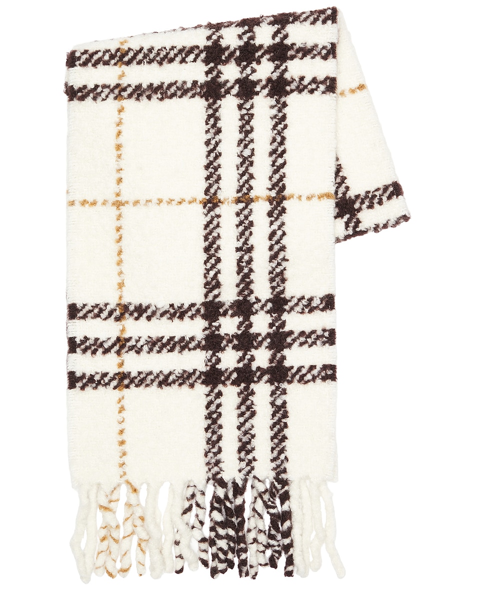 Image 1 of Burberry Giant Check Scarf in Pebble White