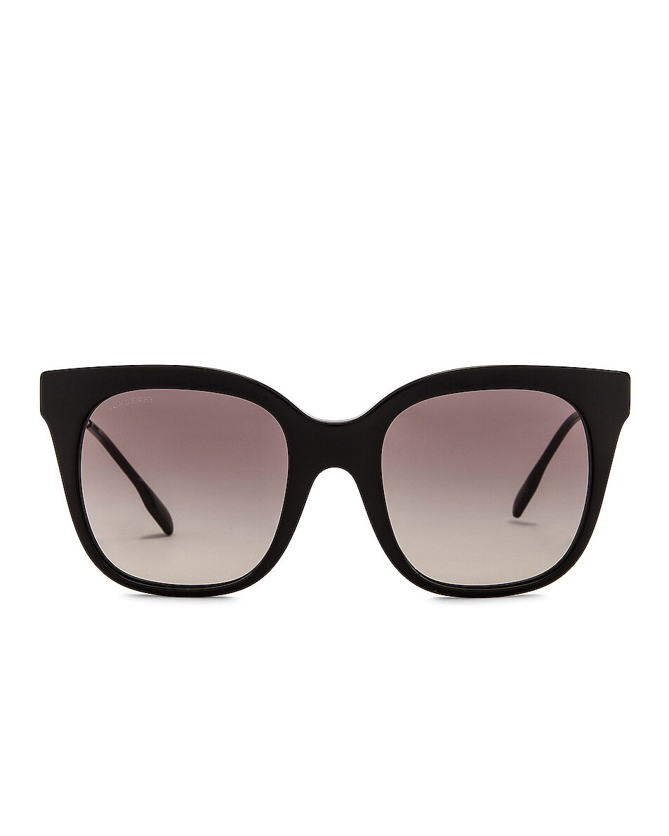 Image 1 of Burberry Charlotte B Monogram Sunglasses in Black & Grey Gradient