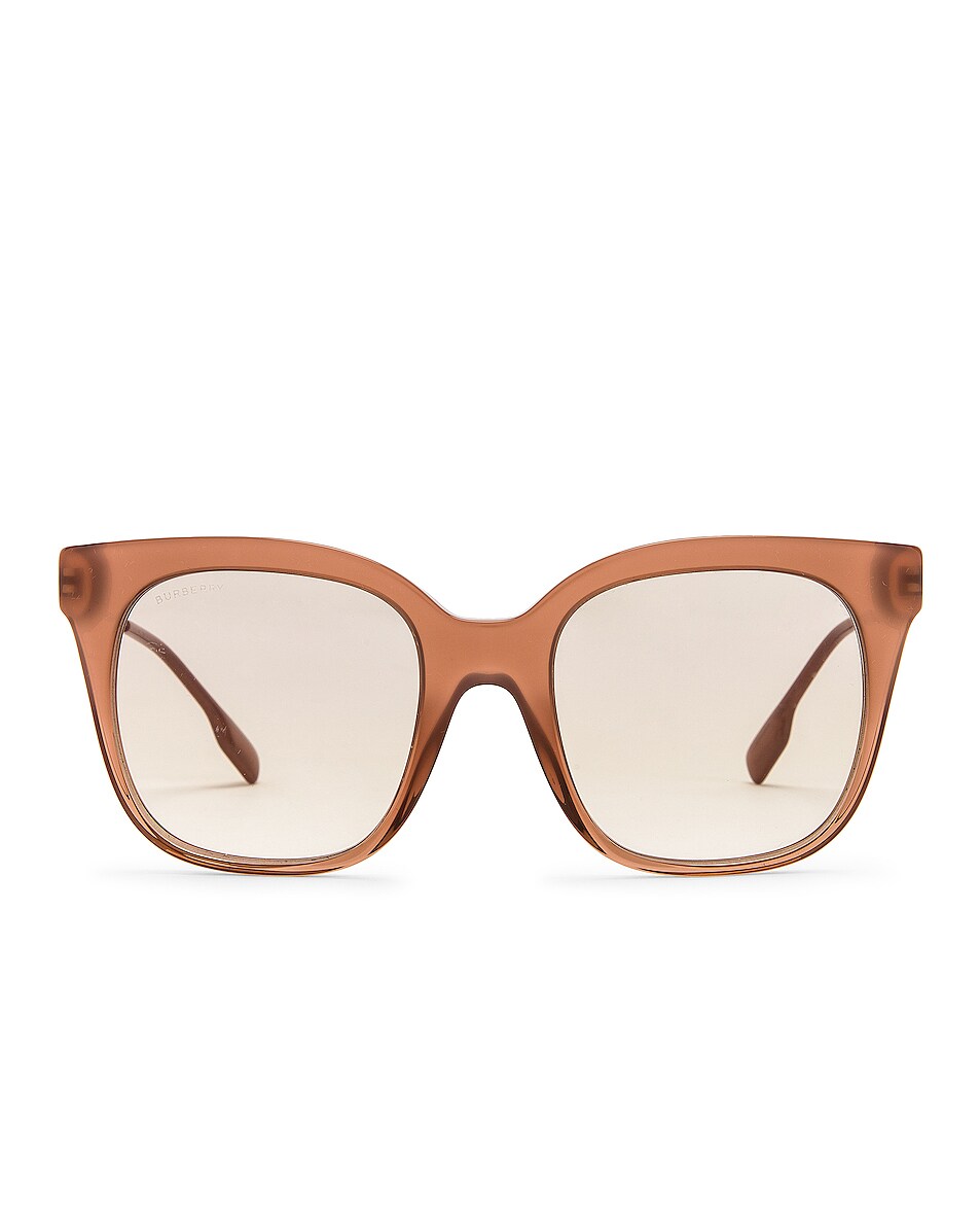 Image 1 of Burberry Charlotte B Monogram Sunglasses in Gradient Nude Pink & Silver