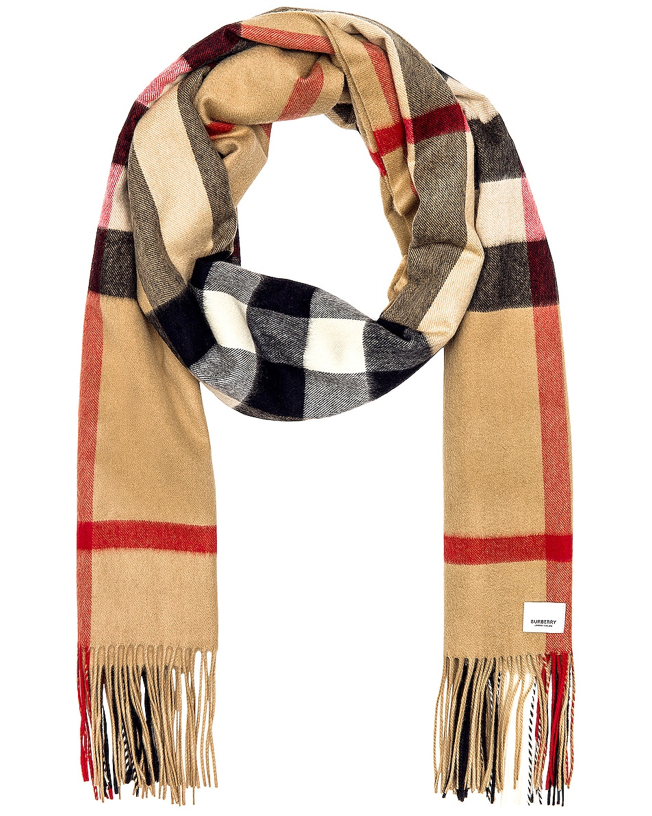 Image 1 of Burberry Oversized Half Mega Scarf in Archive Beige