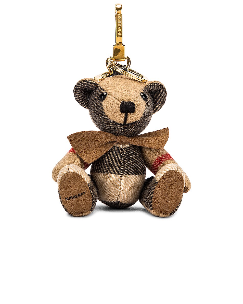 Image 1 of Burberry Thomas Bear Keychain in Archive Beige