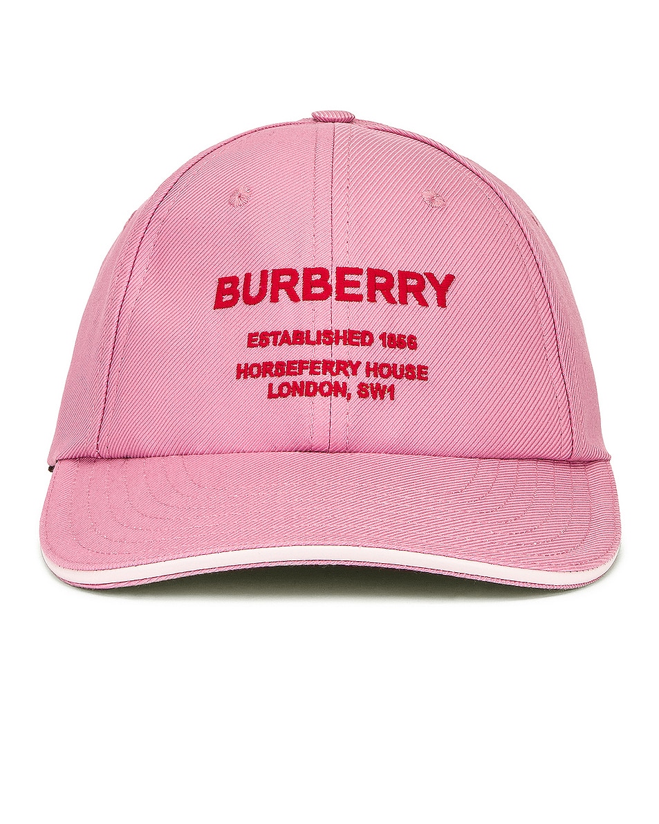Image 1 of Burberry Horseferry Motif Baseball Cap in Primrose Pink