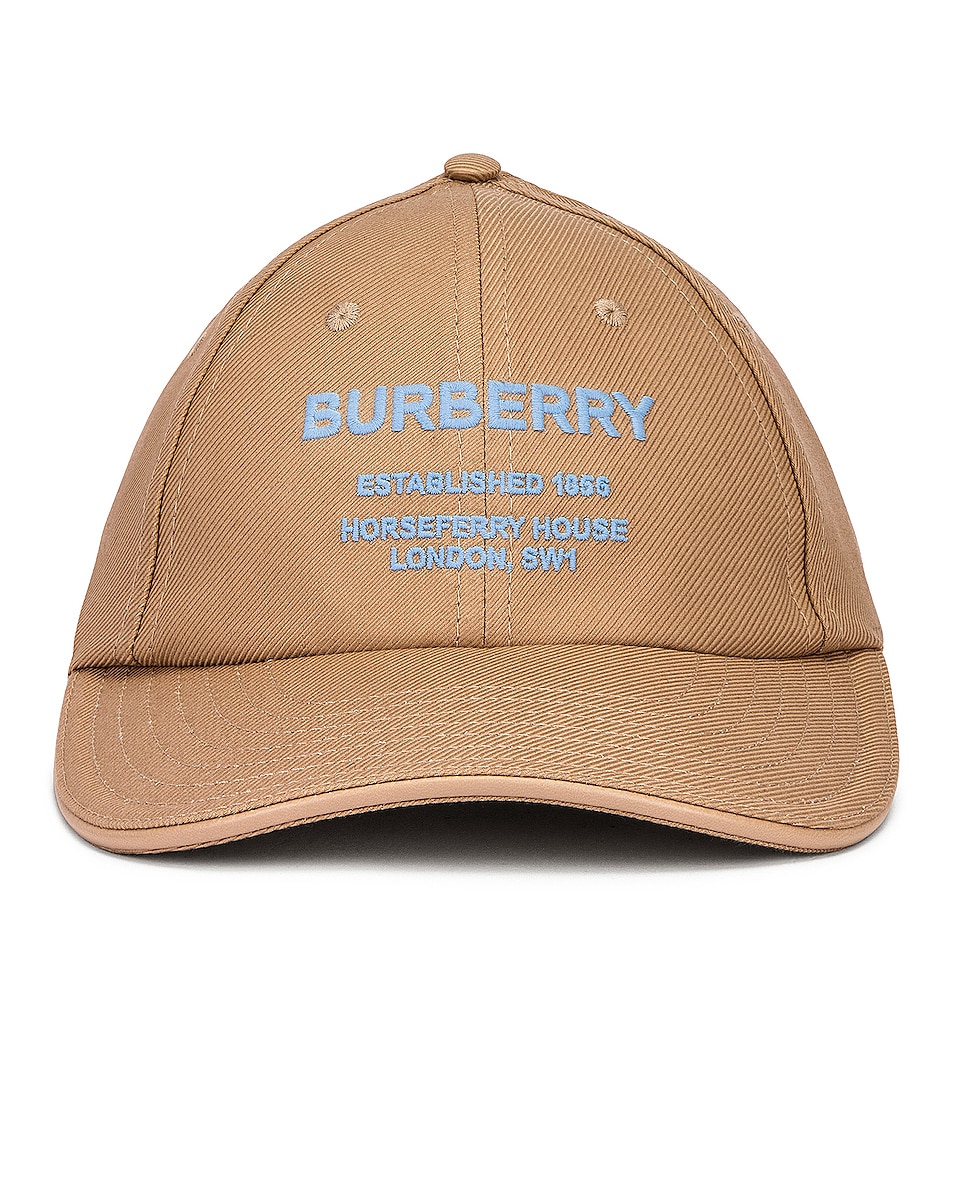 Image 1 of Burberry Horseferry Motif Baseball Cap in Soft Fawn