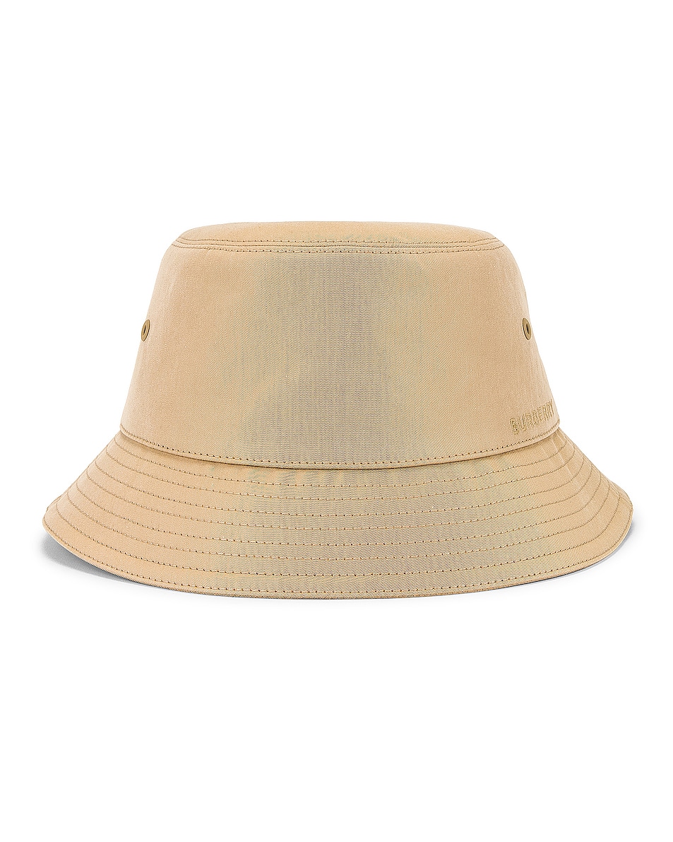 Image 1 of Burberry Cotton Gabardine Bucket Hat in Honey