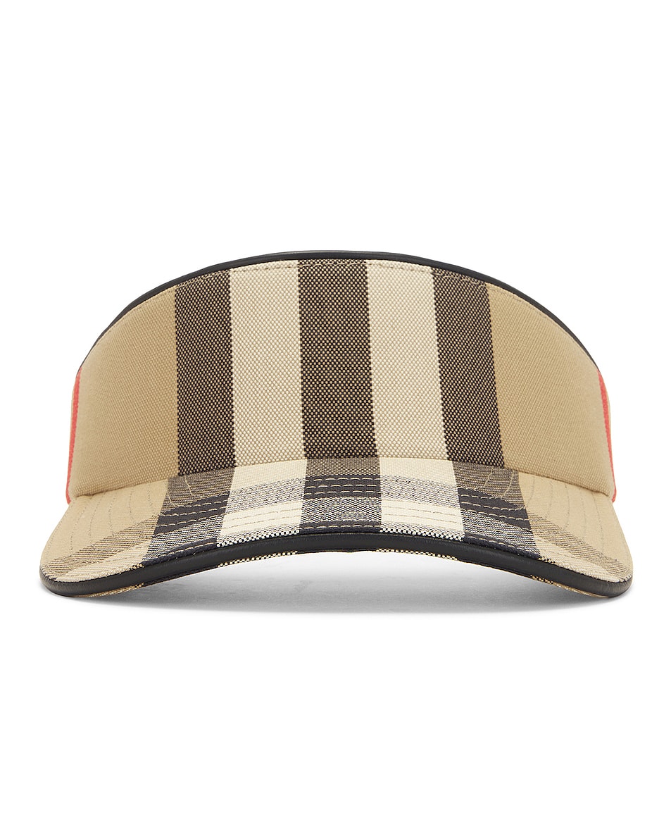 Image 1 of Burberry High Top Visor in Archive Beige Check