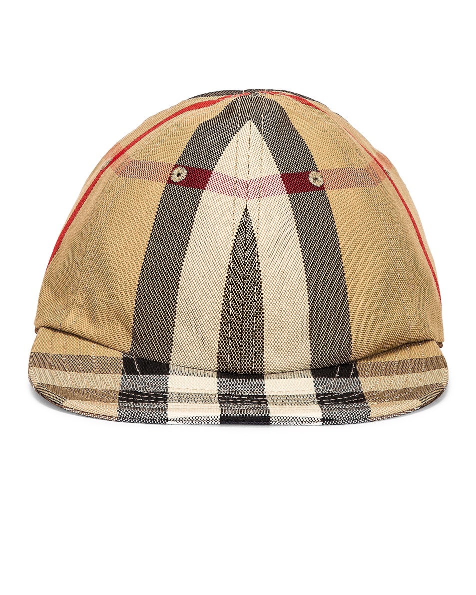 Image 1 of Burberry Reversible Check Hat in Pale Blue Check