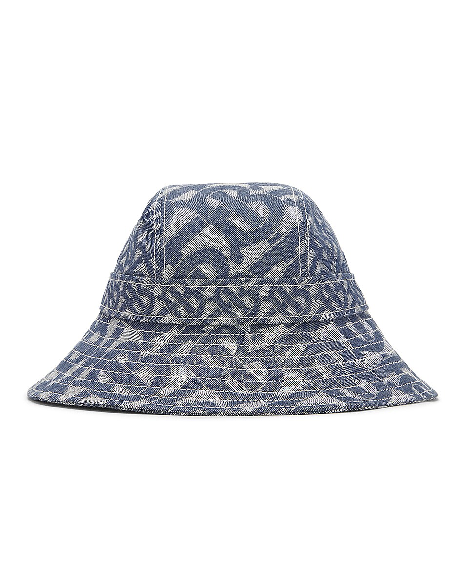 Image 1 of Burberry Denim Bucket Hat in Denim Blue
