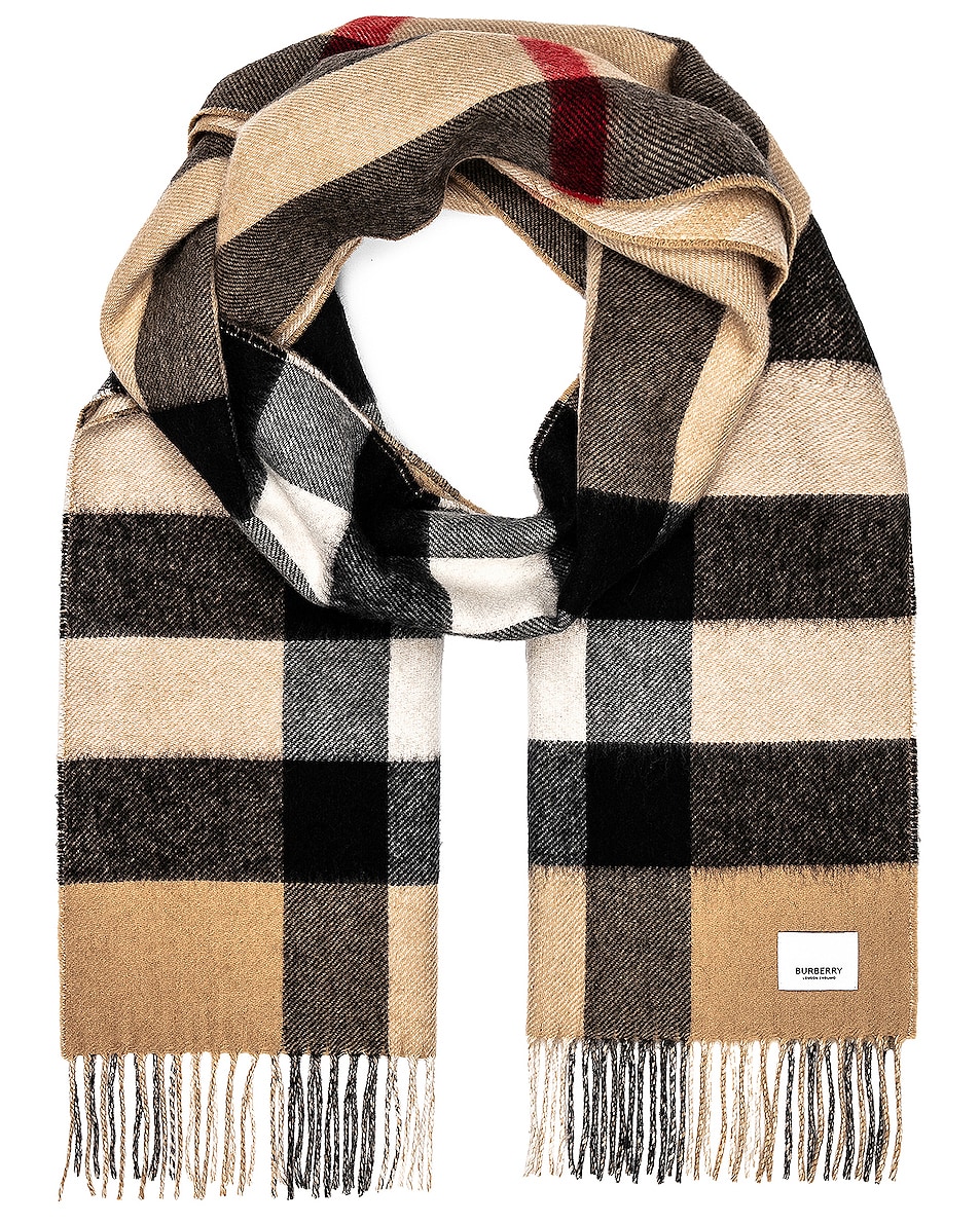 Image 1 of Burberry TB Half Mega Scarf in Archive Beige