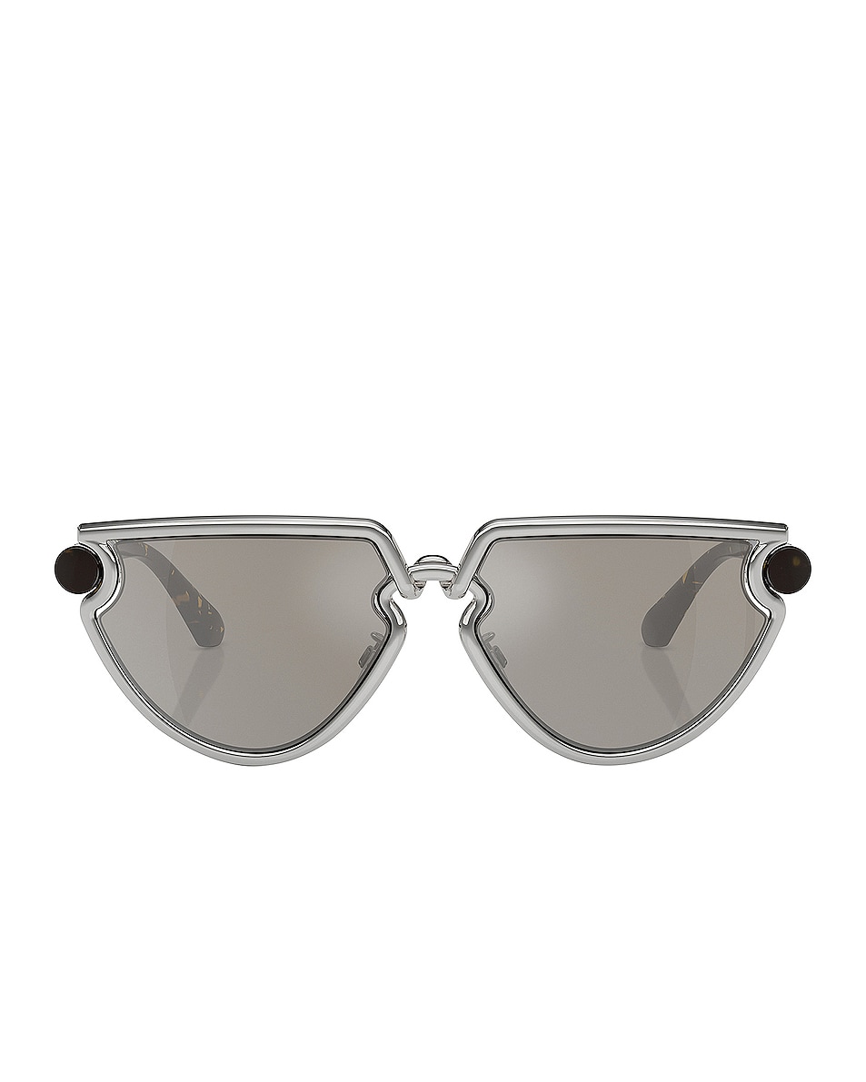 Image 1 of Burberry Oval Sunglasses in Silver