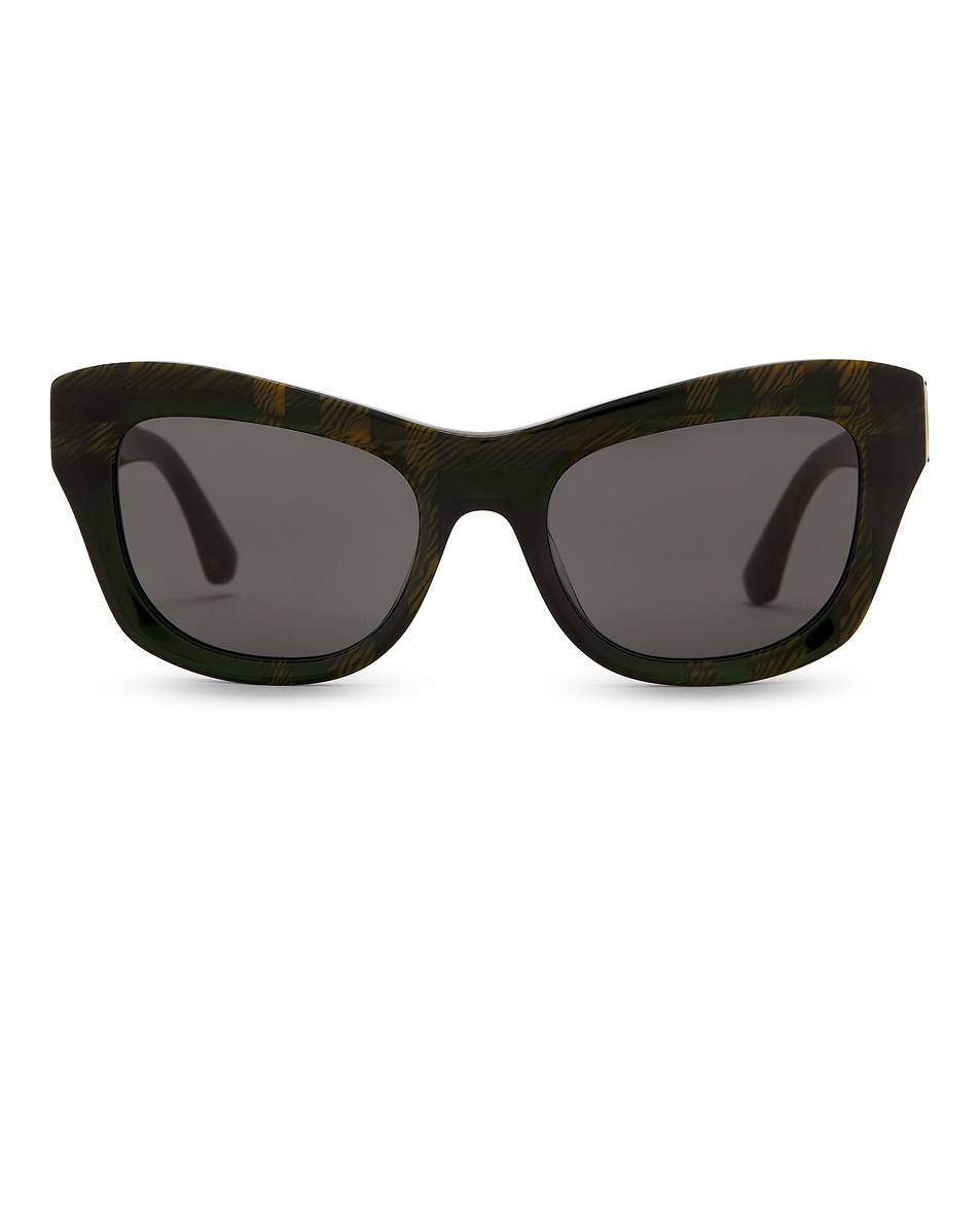 Image 1 of Burberry Square Sunglasses in Check Green